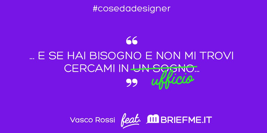 briefmeit's tweet photo. Siamo più che sicuri che se #Vasco fosse stato un #Grafico, avrebbe scritto questo! #cosedagrafici #frasidautore https://t.co/9eGrrtSt2f