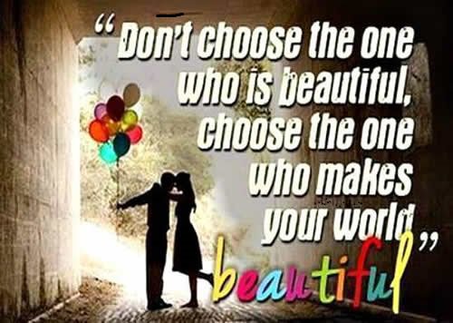 BulkMessage's tweet image. Don't #choose the one who is #beautiful, choose the #one who makes your world beautiful.