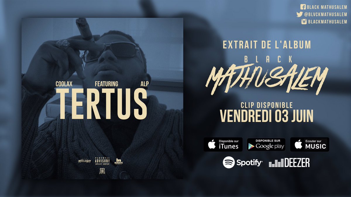 BlvckMathusalem's tweet photo. Rdv Vendredi 3 Juin 
@coolax_2_0 X @ALP_Officiel sur le morceau "TERTUS"
Album disponible : https://t.co/qIZQ5kWOXt https://t.co/sYIMJRYdpt