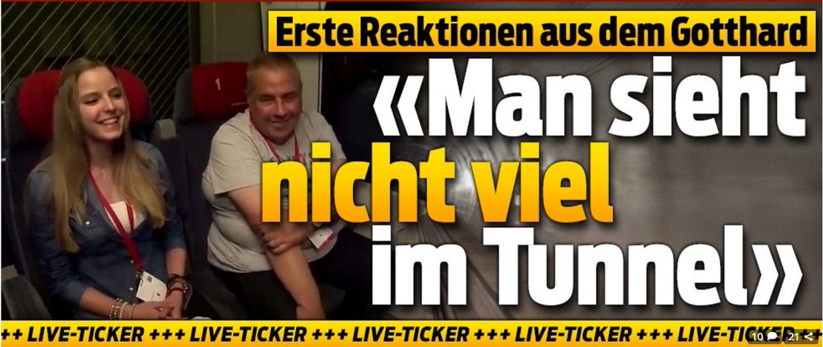Ich wusste nicht, dass der Blick jetzt auch Satire macht. #gottardo2016 #Gotthard #Gotthardtunnel