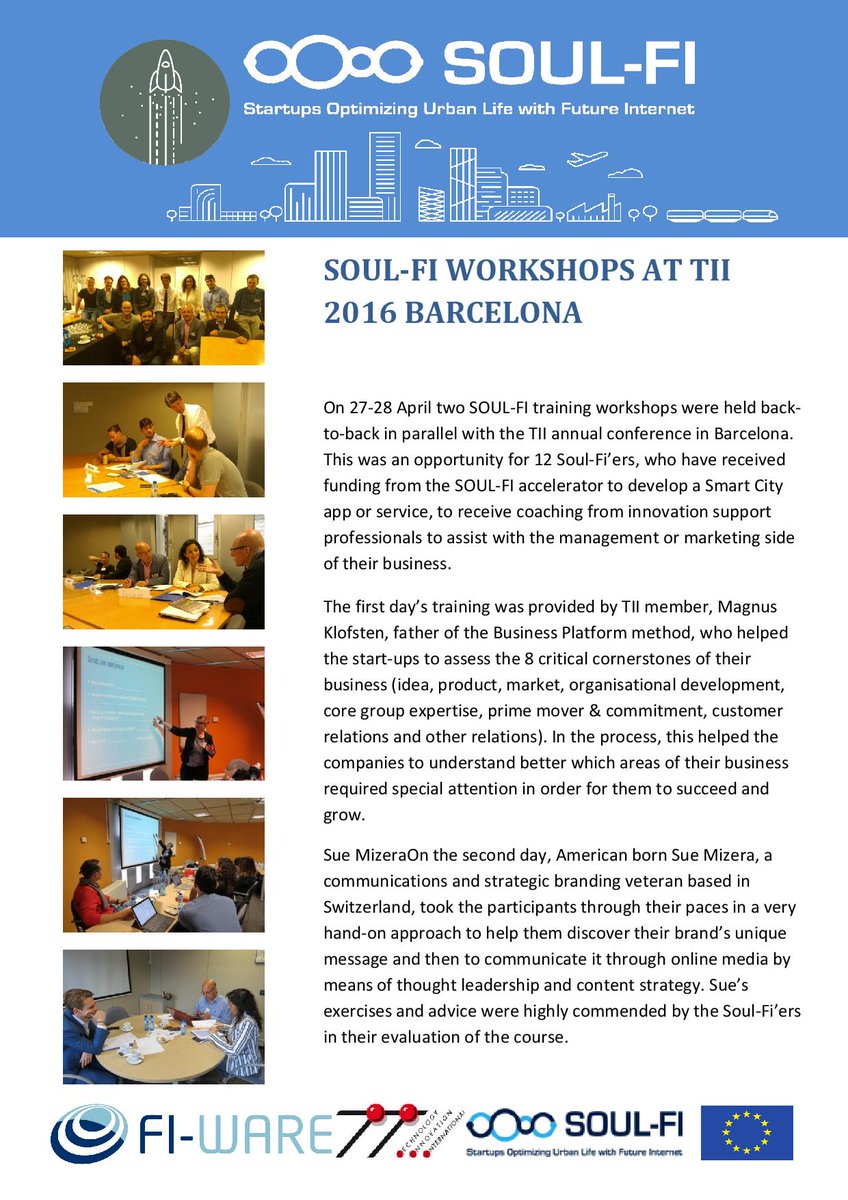 Check out our <a href="/SOULFI_FP7/">SOUL-FI</a> #workshops <a href="/Tii_Luxembourg/">Tii</a>  2016 in #Barcelona