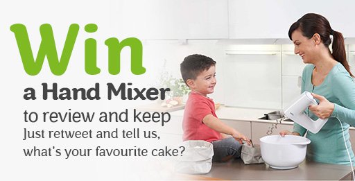 ao's tweet image. RT and tell us what's your favorite cake for a chance to #win a Braun hand mixer!