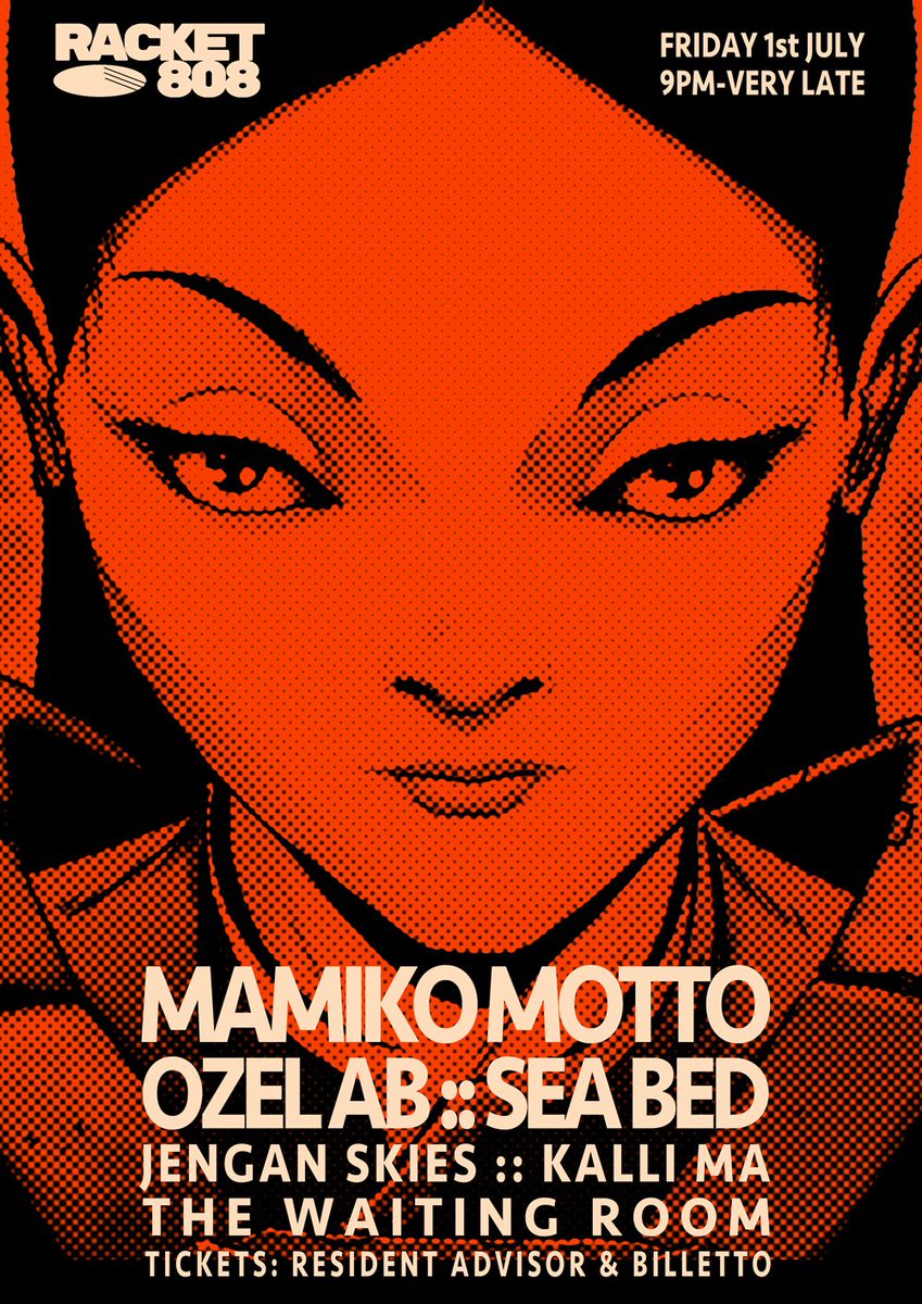Racket808's tweet photo. #R808 July 1st with @mamikomotto #OzelAB @SeaBedBand + R808 DJs @WaitingRoomN16 Tix >>> https://t.co/T8YpsZl7SE https://t.co/0u4QhyJ6Is