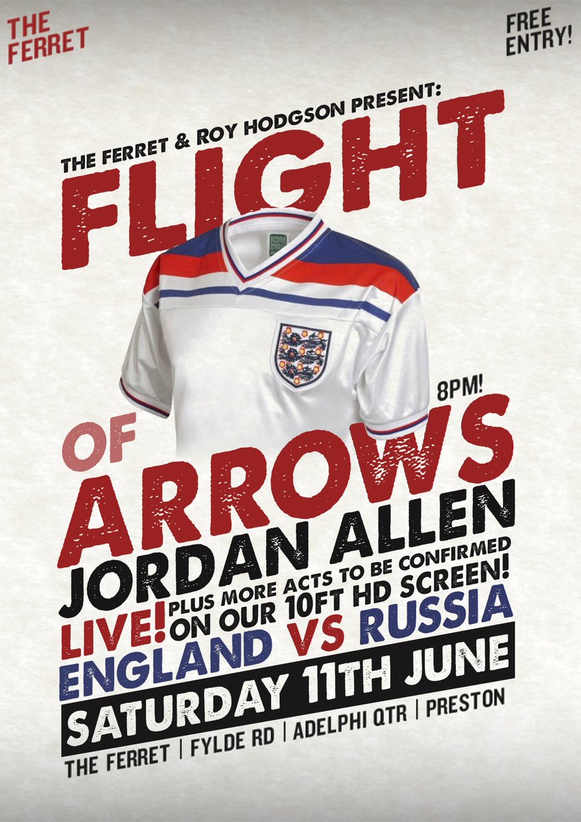 JUST ANNOUNCED! @JordanAllenUK will be on our Subs bench for <a href="/FlightOfArrows/">Flight Of Arrows</a> &amp; <a href="/England/">England</a> vs <a href="/Russia/">Russia 🇷🇺</a> 11th JUNE 2016!