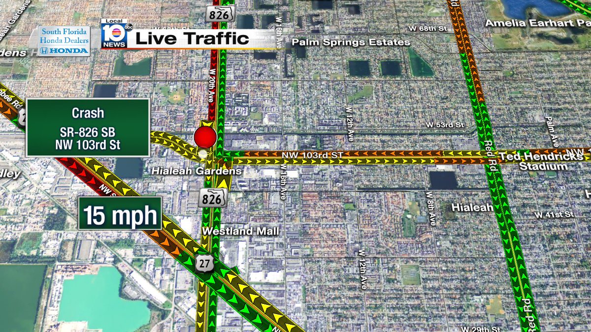 Crash on SR-826 & NW 103rd St #MIAMI #TRAFFIC https://t.co/zv494TFY4H