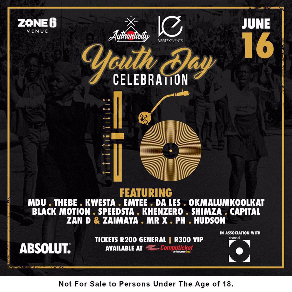 <a href="/VertexEvents/">#VE</a> &amp; <a href="/AuthentiCITY_SA/">AuthentiCITY</a> #YDC2016 @Zone6Venue TICKETS AVAILABLE <a href="/Computicket/">Computicket</a> NO GATE SALES, PRE-SOLDS ONLY!