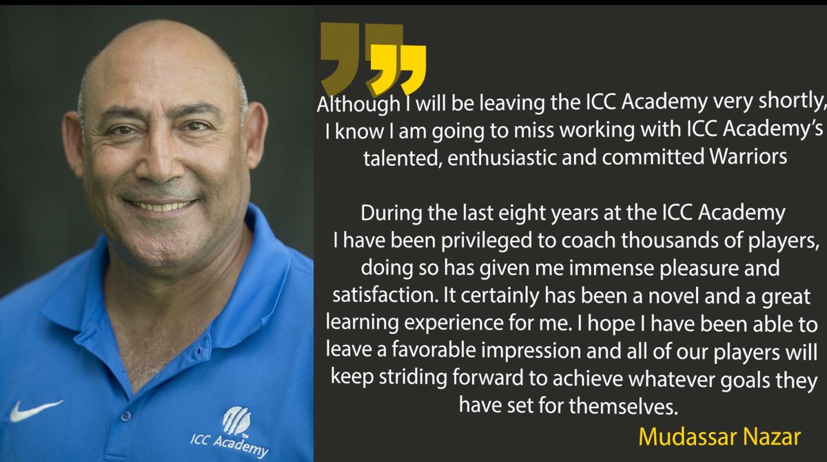 <a href="/MudassarNazar56/">Mudassar Nazar</a> has a message to all our Warriors! #ThankYouMuddy #ICCAcademy