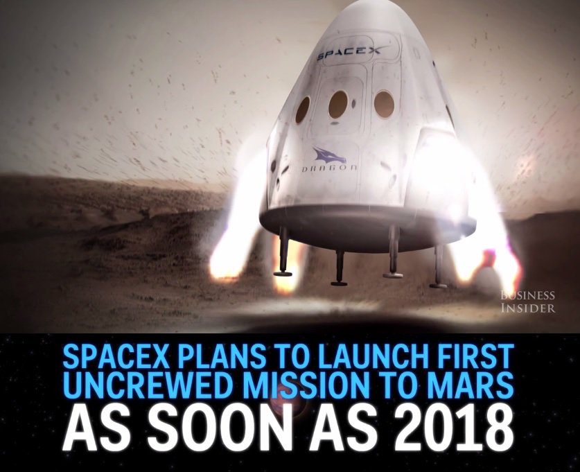SfogliaToMars's tweet photo. How @SpaceX plans to land on #Mars in 2018! Check out the video by @BI_Video https://t.co/ct4RK6VuCs https://t.co/EfMIPGN3RD