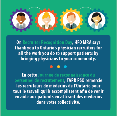 HFO_MRA's tweet photo. Thank you to Ontario’s physician recruiters #RecruiterDay. | Merci aux recruteurs de médecins de l’Ontario. https://t.co/jPetVK1CJF