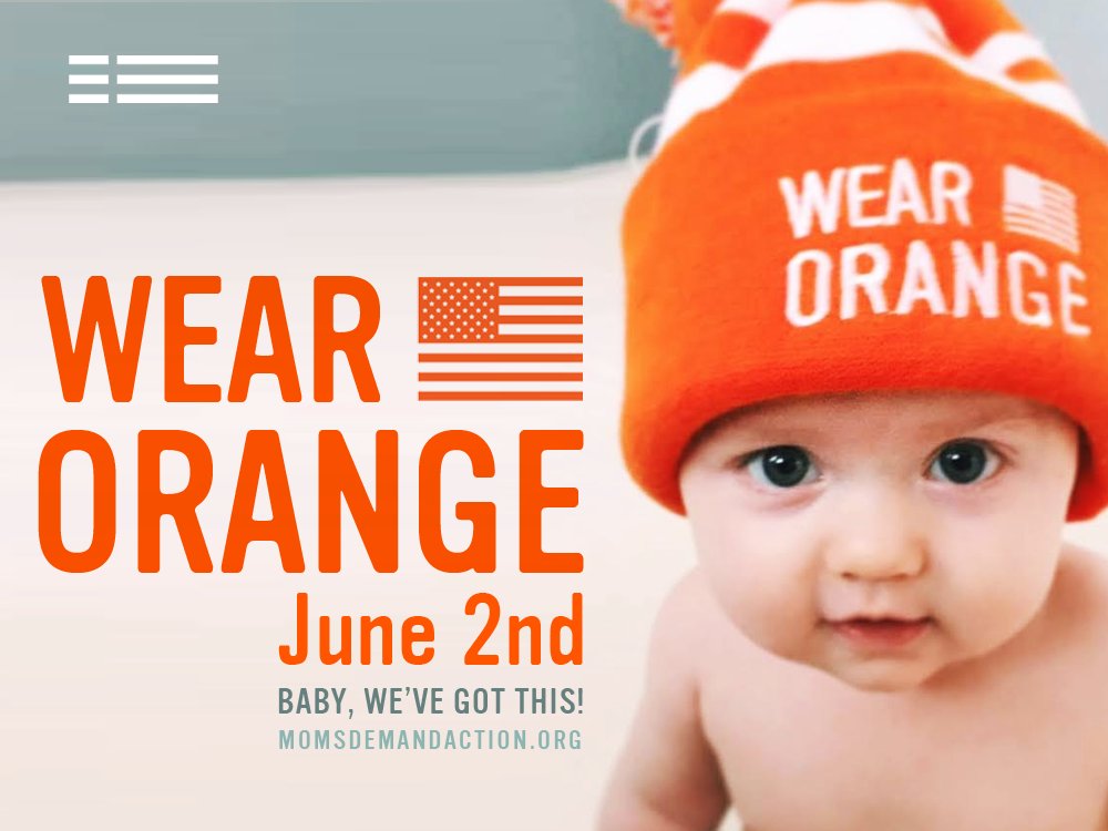 shannonrwatts's tweet image. #WednesdayWisdom: #WearOrange on June 2 to show that you have #gunsense @MomsDemand
