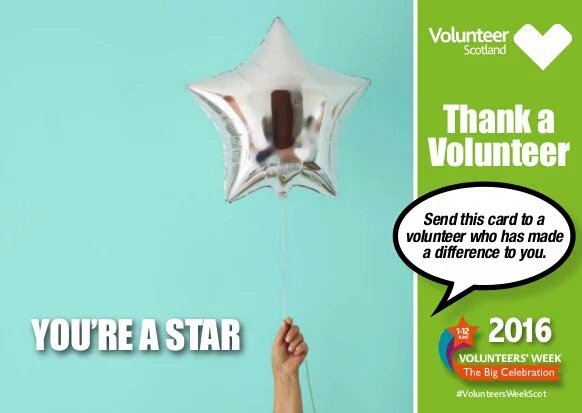Thank you for being a star <a href="/TweedBagsKat/">Katherine Emtage</a> from @contact_teas Team Scotland
#VolunteersWeekScot