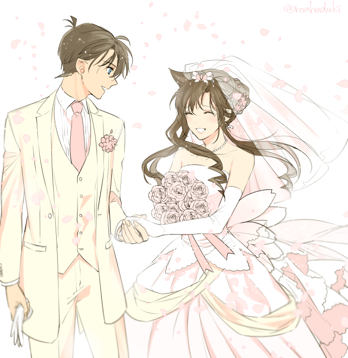 イラスト 新一 蘭 結婚