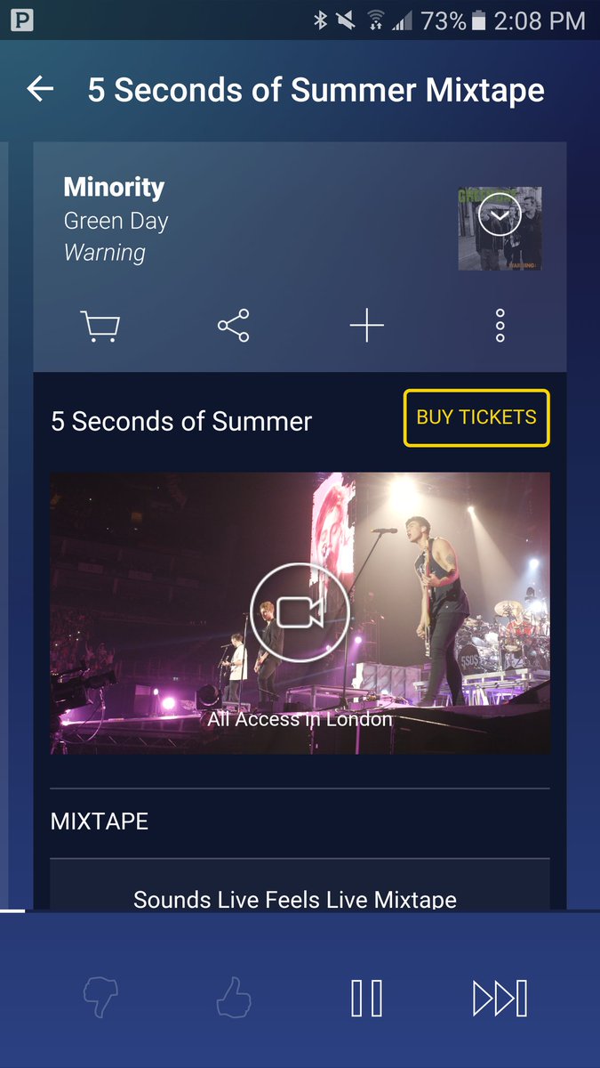 HoltEmilee's tweet photo. When the #5SOSmixtape is on point 
#5SOSmixtape #pandora #SEEYOUONSLFLTOUR https://t.co/n3FEmt71Aq