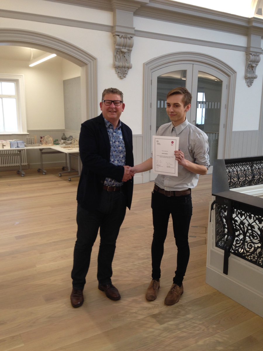 Congrats to James Appleby who was presented the @HBSLimited  sustainability award at this evenings NUA degree show