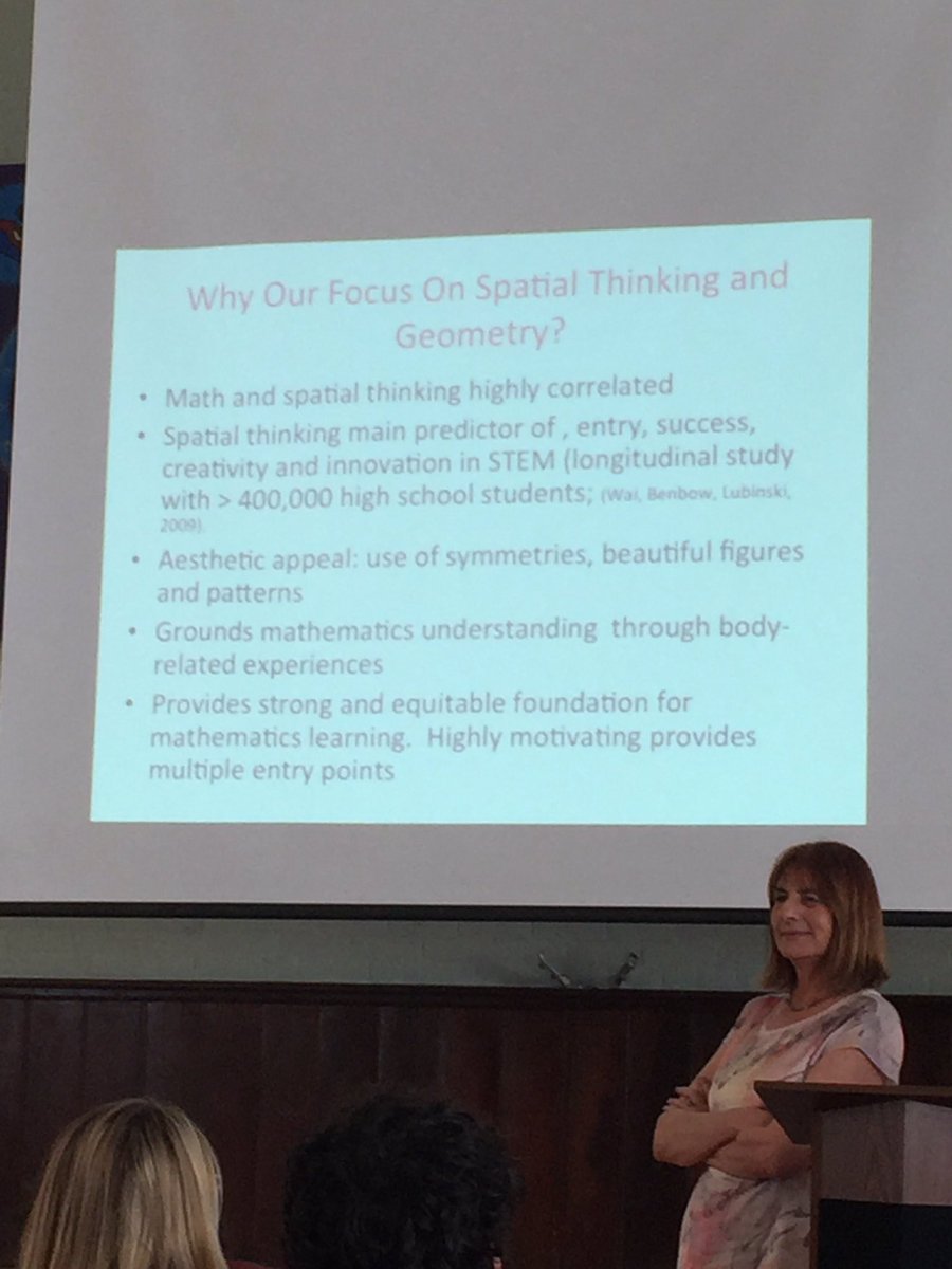 MSCorneau's tweet photo. Joan Moss's research shows spatial reasoning =main predictor of entry, success, creativity&innovation in #STEM #M4YC https://t.co/NrZHuBw7Ch