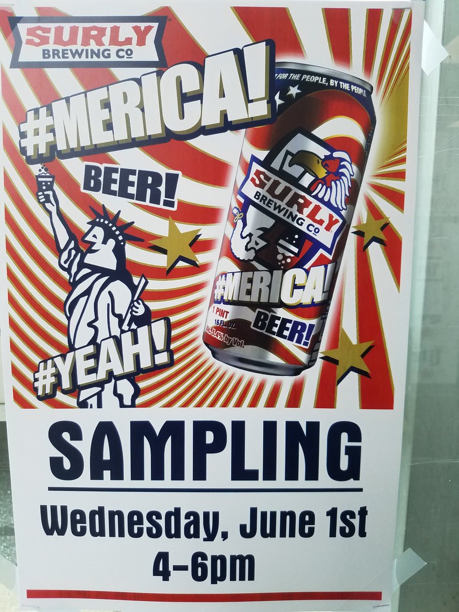 #MERICA from @surlybrewing is here! #YEAH! Sample this new brew from 4-6 today! #GetSurly #cheers #craftbeer