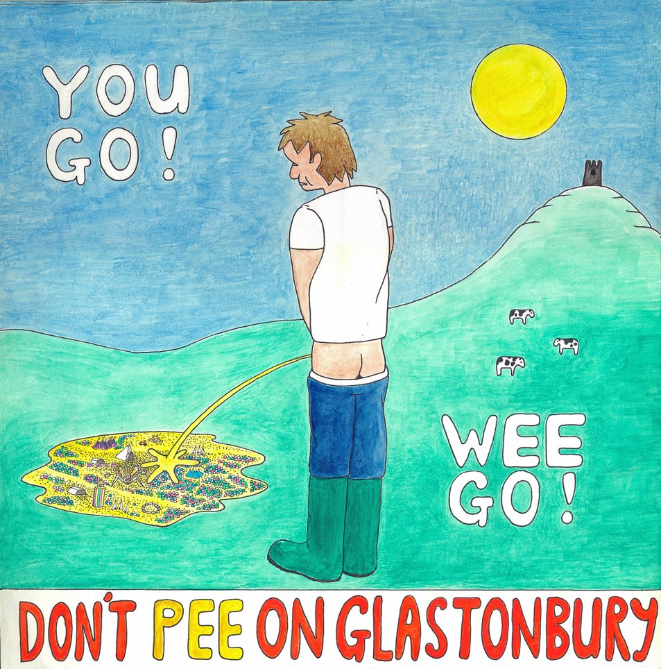 Congrats to Joshua McDowall, who's won our "Don't Pee On The Land" logo contest! Full story: glastonburyfestivals.co.uk/dont-pee-logo-…