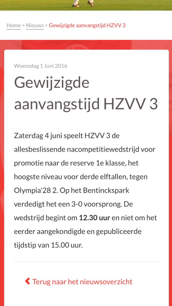 HZVV3's tweet image. Duel tegen @Olympia2e is vervroegd naar 12.30 uur. We hopen in mooie entourage kroon op seizoen te kunnen zetten!