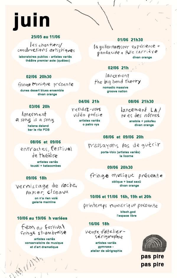 Nos propositions de sorties pour le mois de juin! - Artwork par toujours correct.