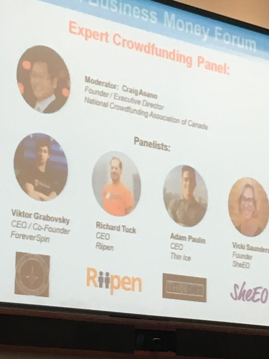 sheriallain's tweet photo. Great panel on #crowdfunding via @enterpriseTO #smallbusiness #moneyforum https://t.co/agnOi12cwo