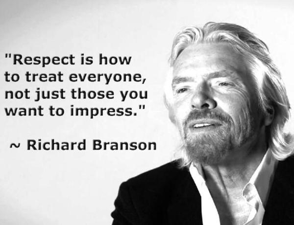 MarekKosniowski's tweet photo. “Respect is how to treat everyone, not just those you want to impress.” 

― Richard Branson #quotes @richardbranson https://t.co/KIHniEt7uM