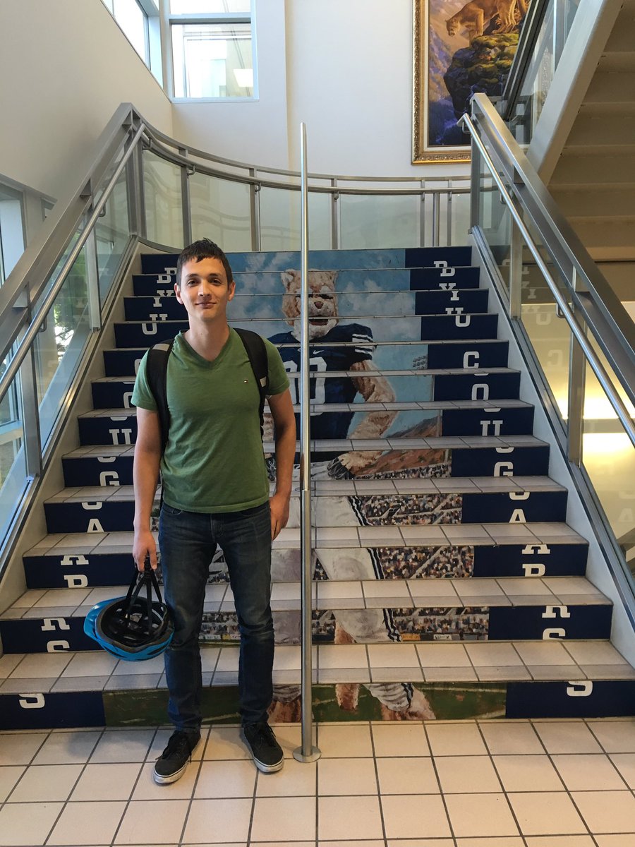 ali_bartholomew's tweet photo. BYU football? "I think they'll do well. I'm optimistic." 💙💙💙 NIIICE #springcomms101 https://t.co/3VKnlTVduF