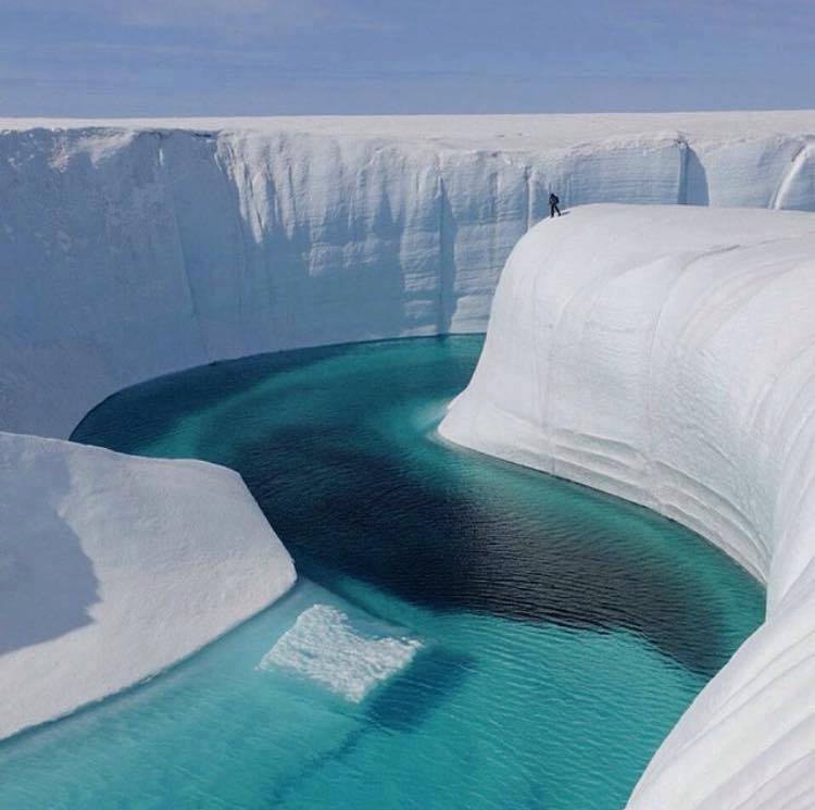 World's tweet image. Ice Canyon, Greenland.