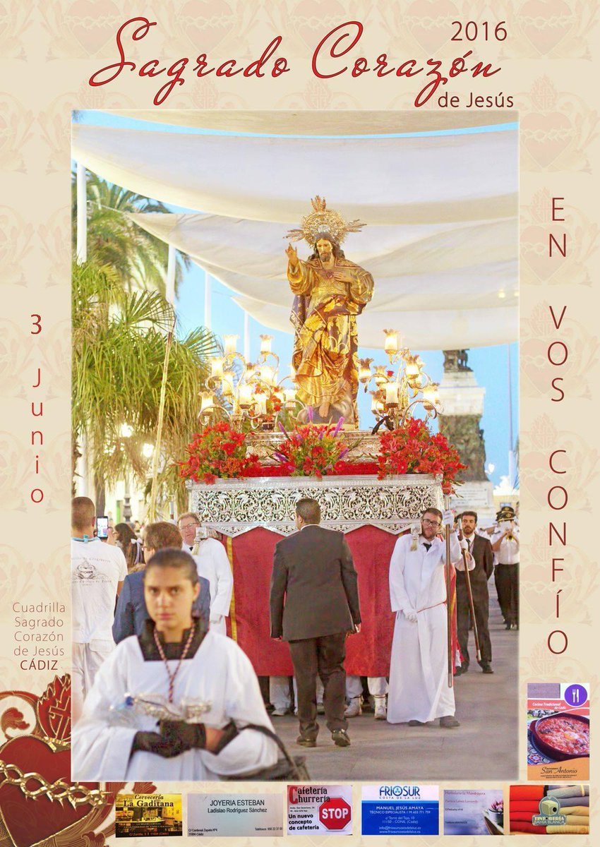 Procesión del Sagrado Corazón de Jesús cofradegaditano.blogspot.com.es/2016/06/proces… <a href="/CuadrillaSagCor/">CuadrillaSag.Corazon</a> <a href="/BuenaMuerteAM/">AM Buena Muerte.</a> #GloriasCádiz16