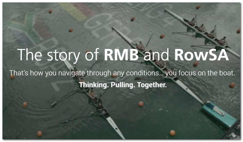 Brilliant !  #RowingRMB - The Story of RMB and #RowSA
 -Must see website - rmb.co.za/collaboration