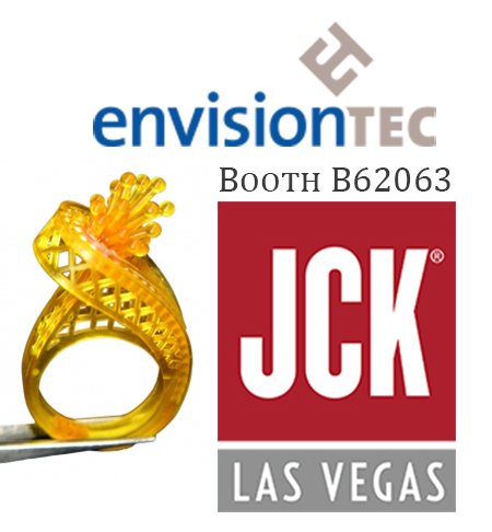 EnvisionTEC's tweet photo. #JCKLasVegas starts Friday! Don't forget to stop by #EnvisionTEC booth B62063 and see our latest #cDLM3d technology. https://t.co/RFGfVQ0xNi