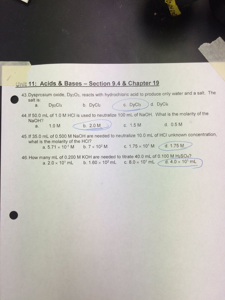 HayesChem's tweet photo. Chemistry final review answers (part 2) https://t.co/OT06HEwQAH