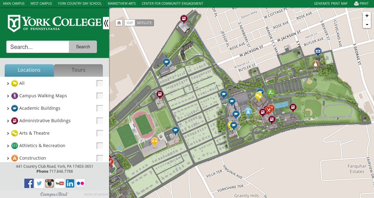 york college campus map York College Of Pennsylvania On Twitter Have You Checked Out Our york college campus map
