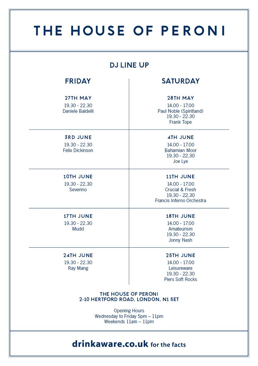 peroniuk's tweet photo. Enjoy live DJ sets every weekend at #TheHouseofPeroni Residency @Proud_East, #London. Click the image for listings. https://t.co/kOl105pds8