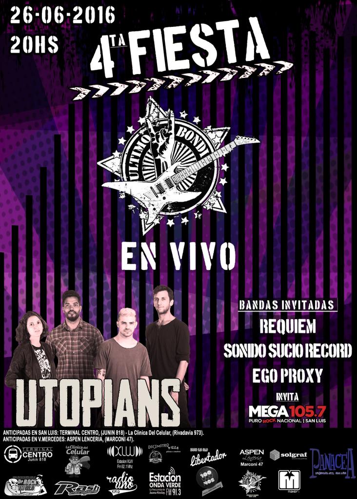 El 26 de junio se viene un fechon con <a href="/losutopians/">Cacho Cardozo</a> !!!