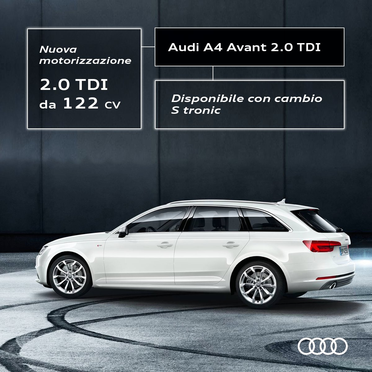 AudiIT's tweet photo. La famiglia #AudiA4 si arricchisce di una nuova motorizzazione #TDI da 122 CV. https://t.co/RCkoUtruwY https://t.co/ElcTDMk2V3
