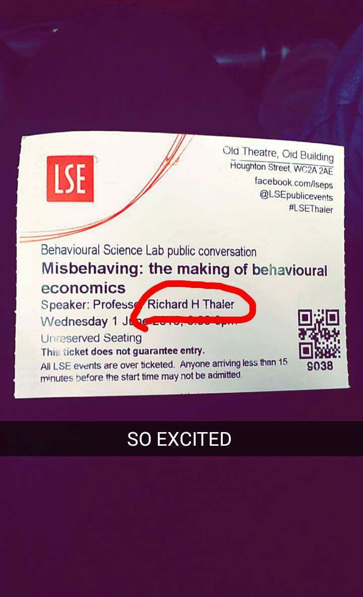 SO EXCITED! @R_Thaler @LSEnews #LSEThaler https://t.co/dNaeg0aJ9A