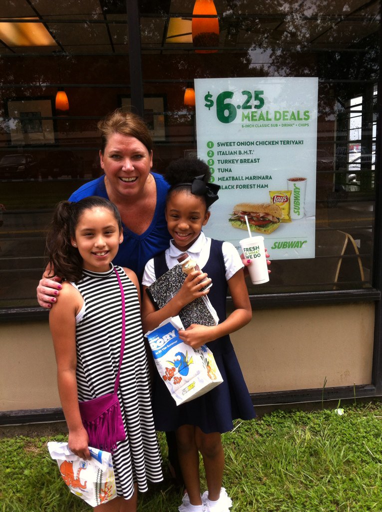 KariDierks's tweet photo. Fourth 9 week math output page winners @smithacad! Lunch @SUBWAY with the math coach! #mathcreativity https://t.co/YitjGcAAzM
