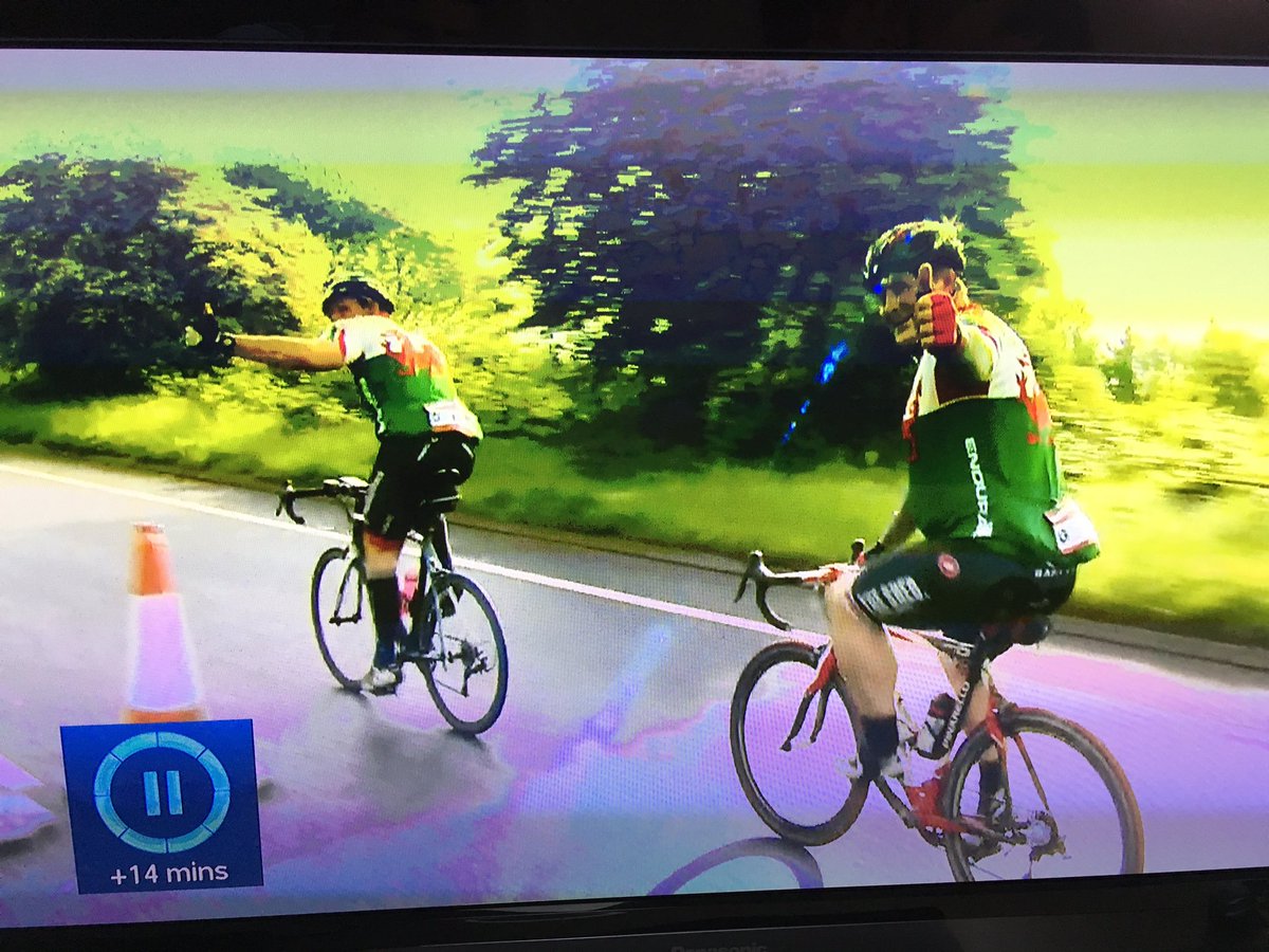 Huw66's tweet photo. @IAMedwards77 @NathanGibbons27 @HuwLewisMBE @GaryWest72 on the TV again chaps! #VelothonWales2016 https://t.co/QCtIYBdaJH