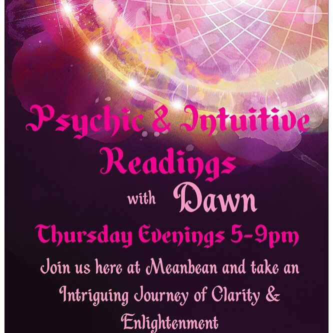 MeanbeanNJ's tweet photo. Starting this Thursday, Meanbean will be hosting psychic night with Dawn Come and join us. every Thursday from 5-9PM https://t.co/OhVmk6nDnZ