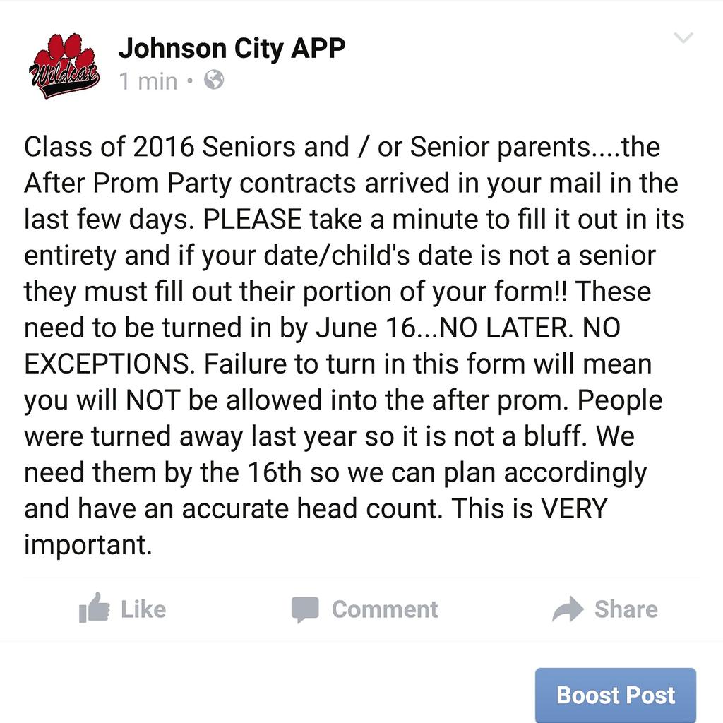 MckKenPey's tweet photo. CLASS OF 2016 PLEASE READ!!!VERY IMPORTANT!  @JohnsonCityHS @JCHS2K16 @jcmaroonmafia @JCHSWildcatNews @JCAthletics https://t.co/Ms2oHphsRH