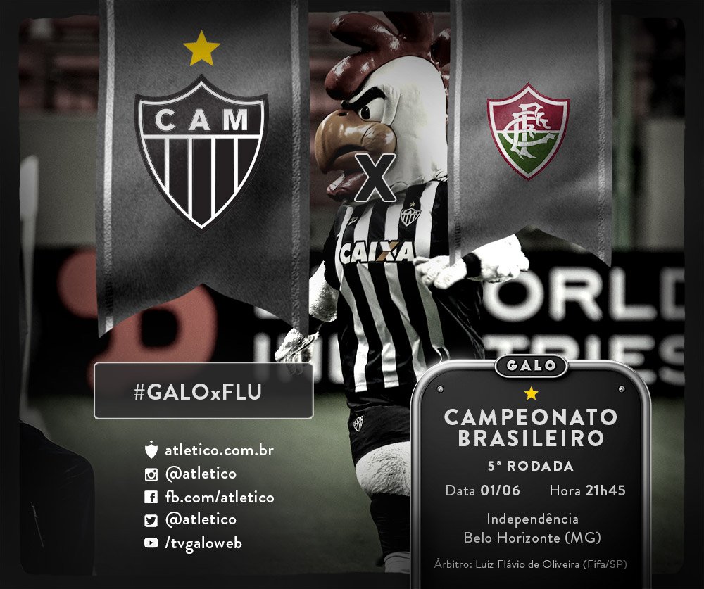 Clube Atlético Mineiro - Hoje tem Atlético x Fluminense, pela 5ª