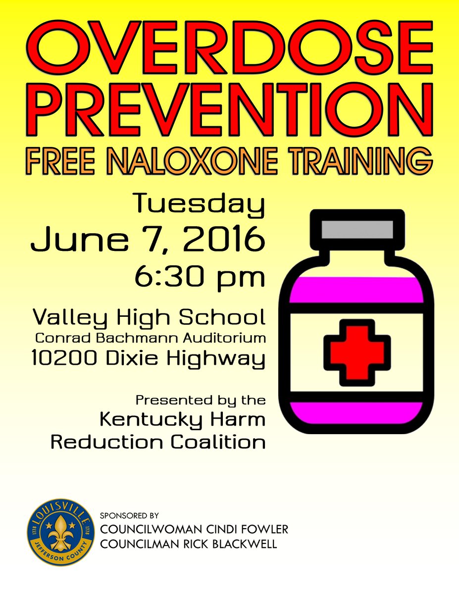 CWCindiFowler's tweet image. FREE Naloxone Overdose Prevention training at Valley High School on TUESDAY, June 7th at 6:30p.