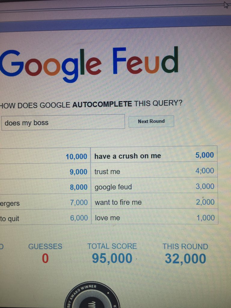 Google Feud  How does Google autocomplete this query?