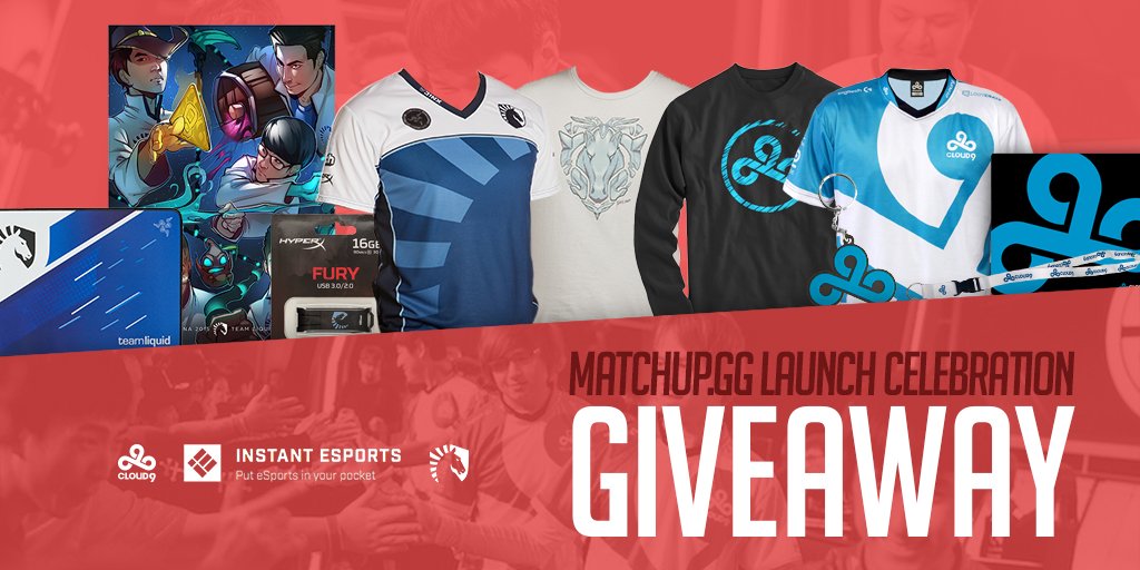 BlitzEsportsCOM's tweet image. We're launching Matchup.gg with @Cloud9 and @TeamLiquidLoL with an amazing swag giveaway!! gleam.io/fb/ArmrP