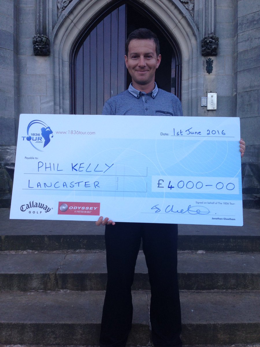 GolfLancaster's tweet photo. Congratulations to @philkelly86 in taking 1st prize of £4000 in the @1836golftour tournament today #congratulations https://t.co/gWZ4X6Vad5