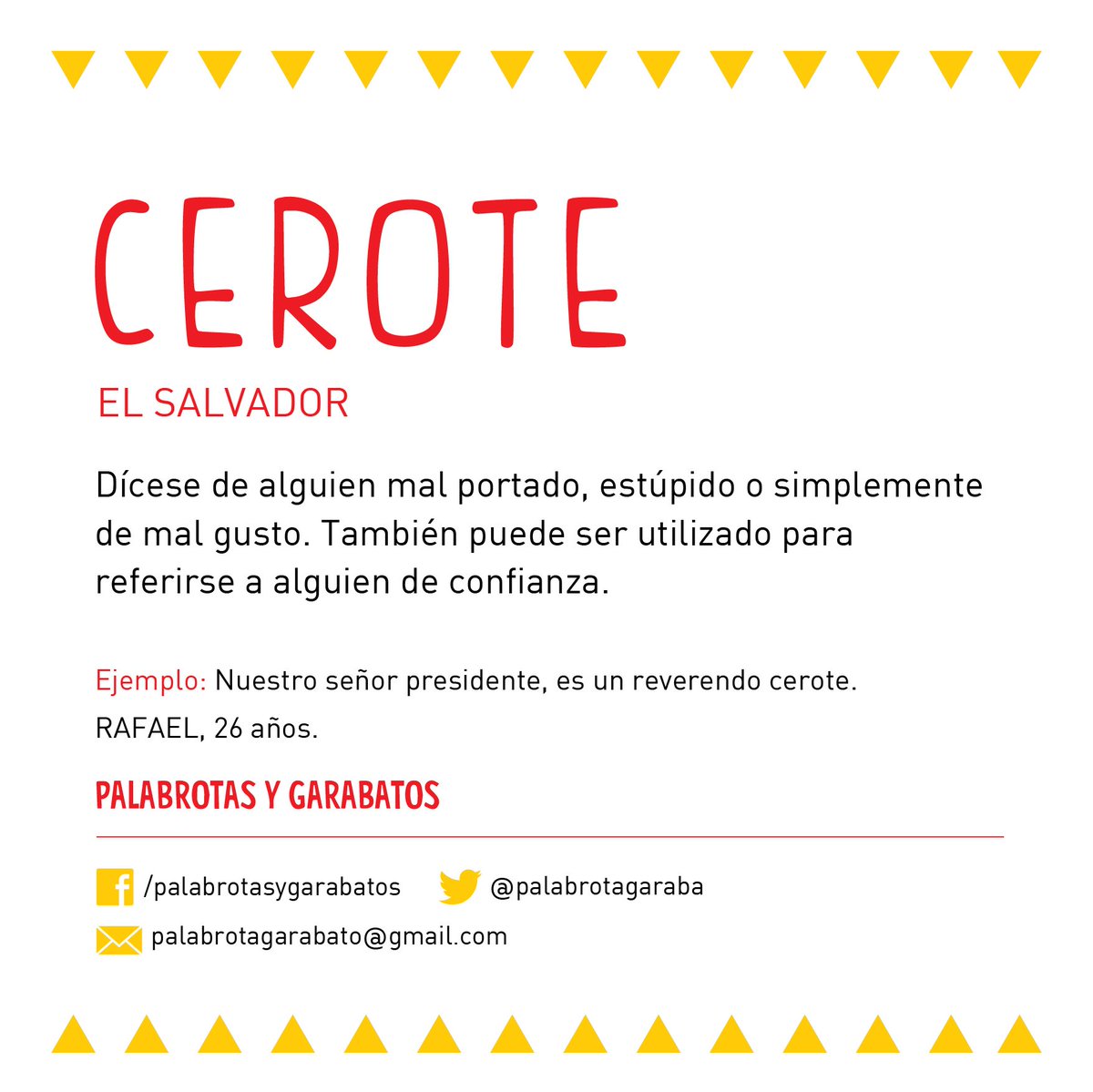 palabrotagaraba's tweet photo. Seguimos expandiendo tu léxico con nuevas palabrotas, esta vez desde El Salvador. Recuerda hacer tu aporte también! https://t.co/K4pA68FZZH