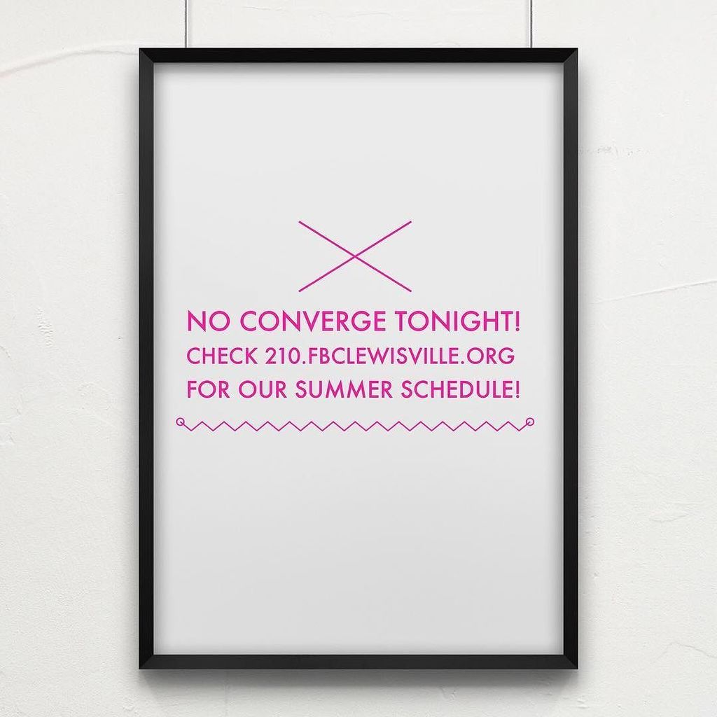 No Converge Tonight! Check 210.fbclewisville.org for our full summer schedule. #210summer ift.tt/1UhHuvA
