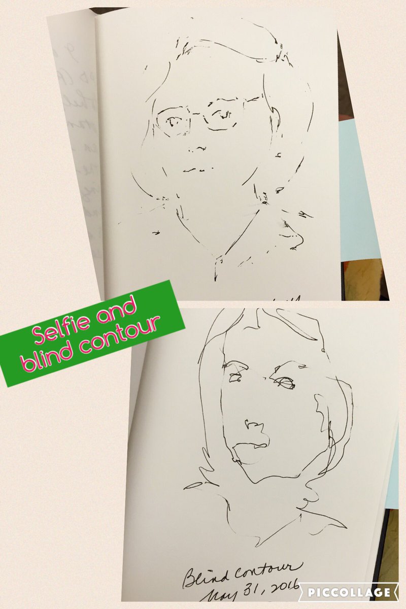 matisseandme's tweet photo. Art teachers get to make art❣#ArtEdPD #selfie #blindcontourdrawing @JCPSarts https://t.co/L4Fyvkp4oP