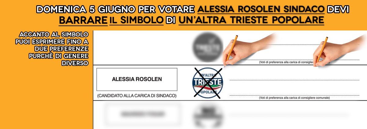 come si vota domenica 5 giugno x <a href="/alessiarosolen/">alessia rosolen</a> sindaco di #Trieste barrando il simbolo di #UnAltraTriestePopolare