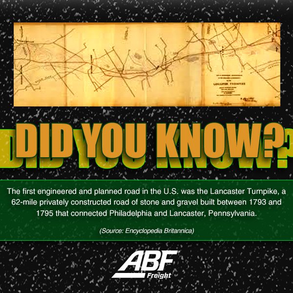 ABFtoday's tweet photo. Did you know?
#LancasterTurnpike #highways #Pennsylvania #pavedroads https://t.co/TuxNv7aI7O